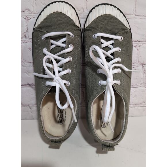 Keen Elsa Shoes Womens Size 9.5 Olive Green Canvas Low Top Sneaker Casual EUR 40 - Picture 2 of 9